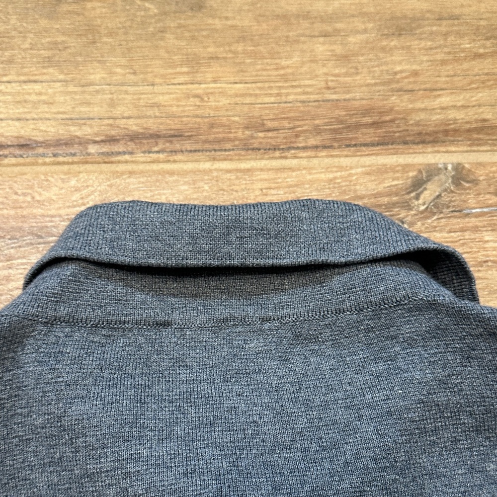 Wrap Charcoal Gray Button-Front Women's Sweater Jacket - Picture 10 of 13